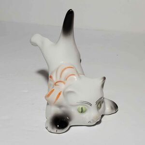 Alba Iulia Cat With Pink Bow Figurine Vintage